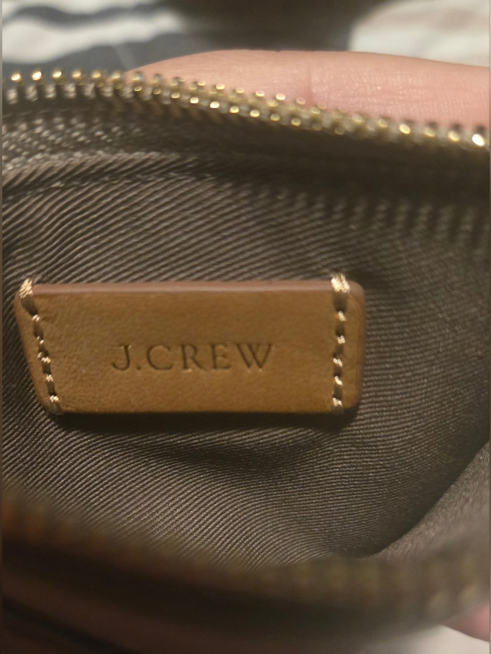 J. Crew Pebbled Leather Card Holder in Light Taupe with Gold Hardware - Picture 5 of 5